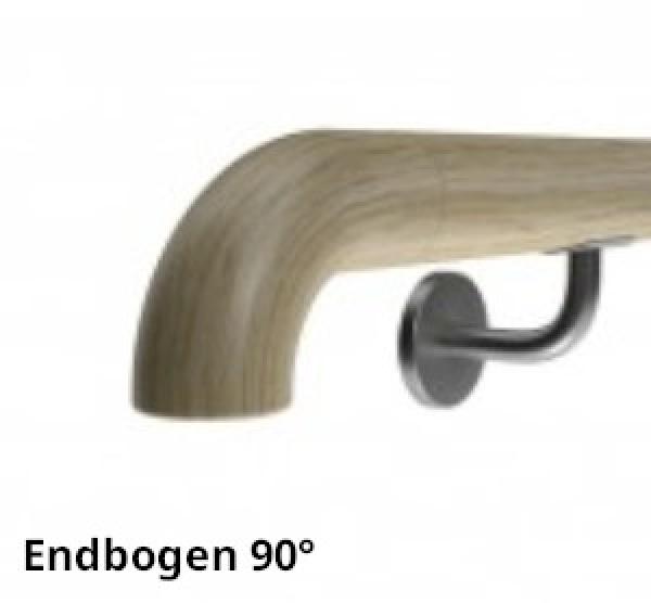 Holzhandlauf Set mit Wandhalter Handlauf komplett aus Holz Ø 42,4mm Eiche Echtholz Massivholz